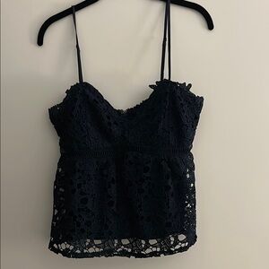 NWOT, Mi Ami Blue Lace Women’s Top